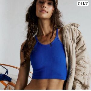 NWOT FP Movement by Free People / Hatch - Happiness Runs Crop Tank Blue M/L